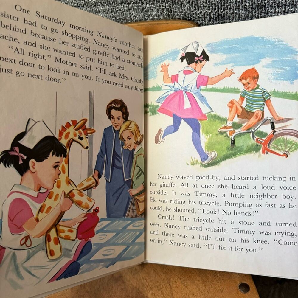Nancy Plays Nurse, 1965 GIANT BOOK, Diane Sherman Vintage Children's Books. - Picture 8 of 12